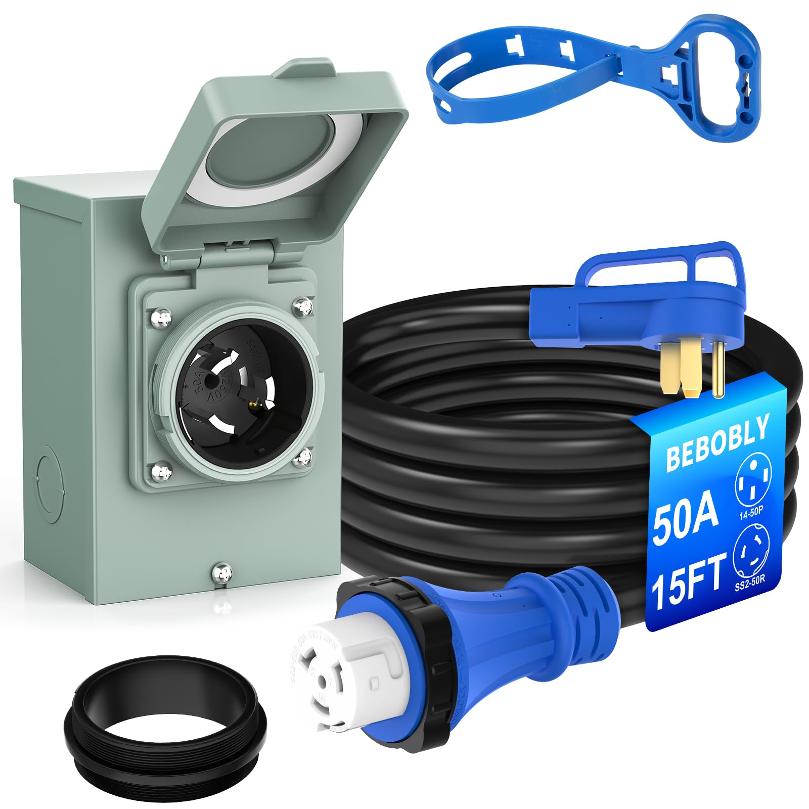 Amazon.com: BEBOBLY 50 Amp Power Inlet Box and 15FT Generator Cord
