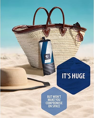 Miniatura 4 de Toalla de microfibra, para playa, para piscina, natación, ducha, viajes, ligera, de secado rápido, libre de arena, compacta y fácil de llevar,