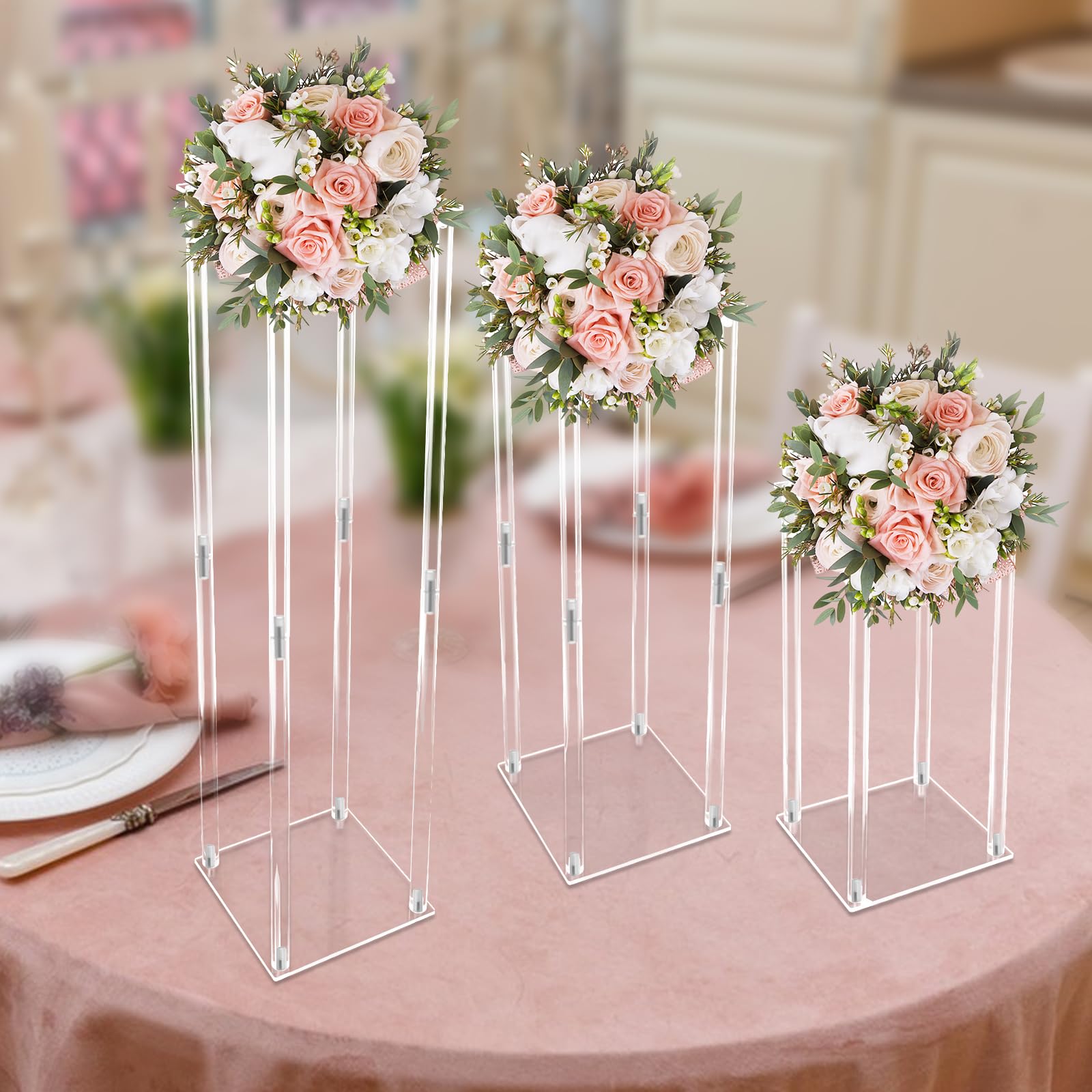 Supporto per fiori per matrimonio, centrotavola, 45, 60, 75, 80, 90, 100 cm, in metallo, per decorazione da tavolo, matrimonio, soggiorno, camera da letto, hotel