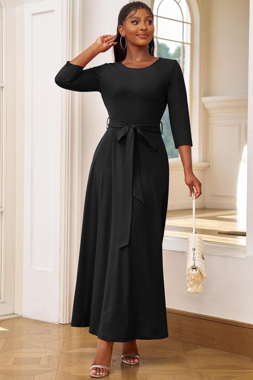 FANDEE Long Dress for Women Casual African Print Empire Waist Maxi Dresses for Wedding Guest, Church, M-3XL - Image 5