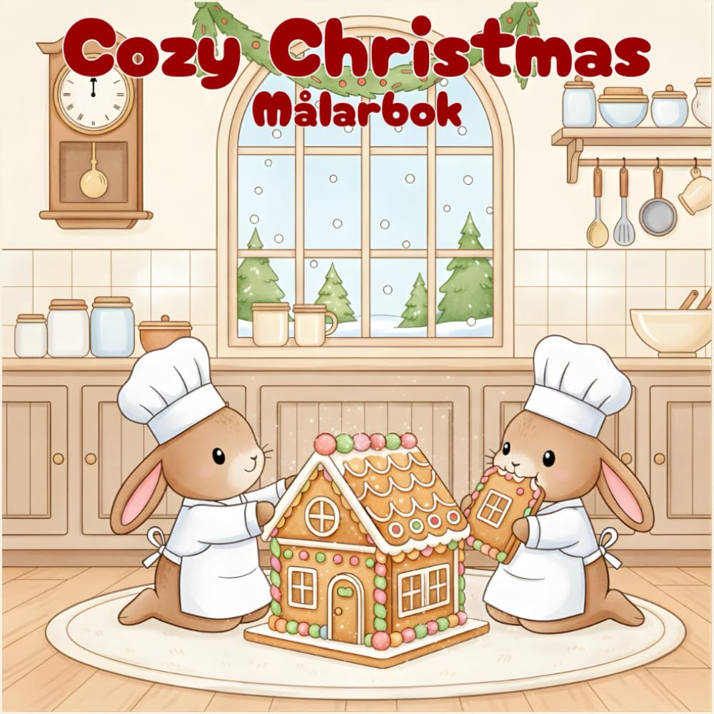 Cozy Christmas Målarbok: Mysig och Gullig Jul Målarbok för Vuxna och Barn - Söta Djur och Avkopplande Julmotiv