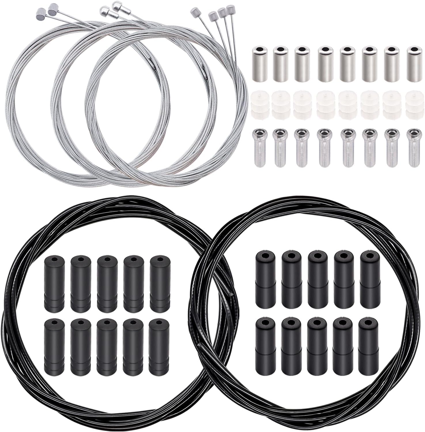 mxuteuk 10Pack Bicycle Brake Cable Shift Cable Bike Cable Housing Kit Bike Brake Cable Kit Bicycle Transmission Line for Bicycle Mountain Road Bike Repair