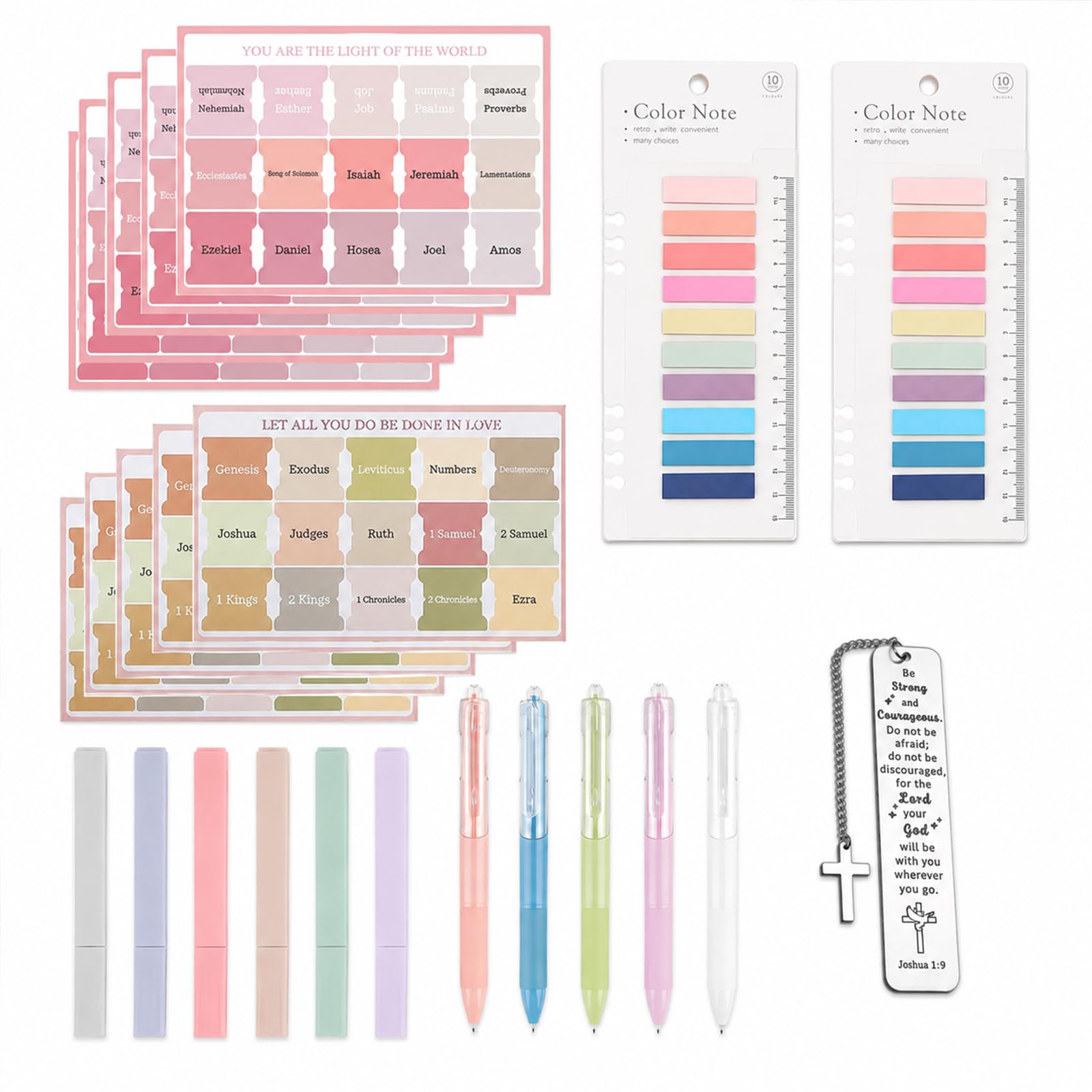 HANXIANG Bible Journaling Supplies Kit, 150 Tabs and 400 Stickers