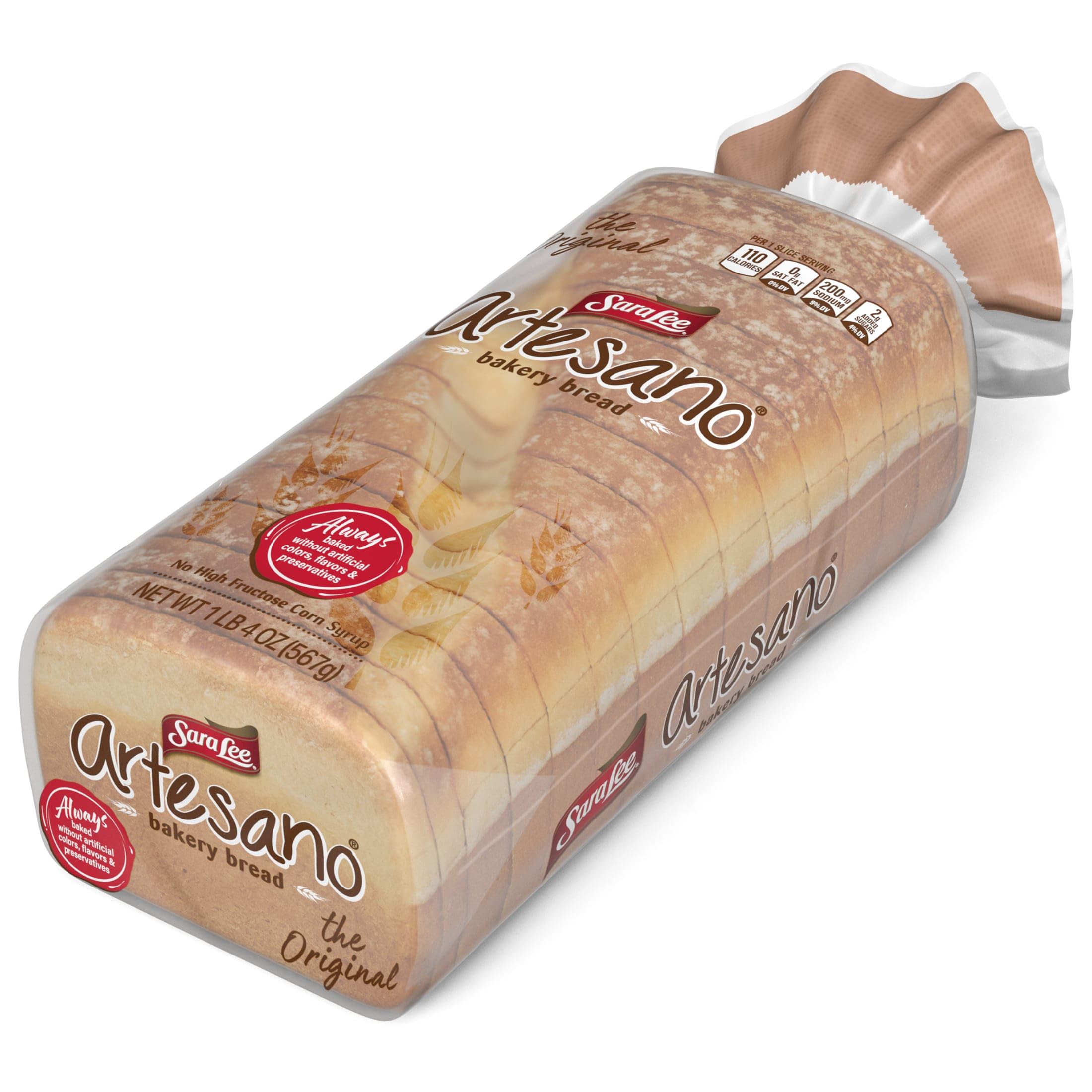 Sara Lee Artesano Original Artisan Bread 20 Oz Loaf of White Bread Without Artificial Preservatives — view 6