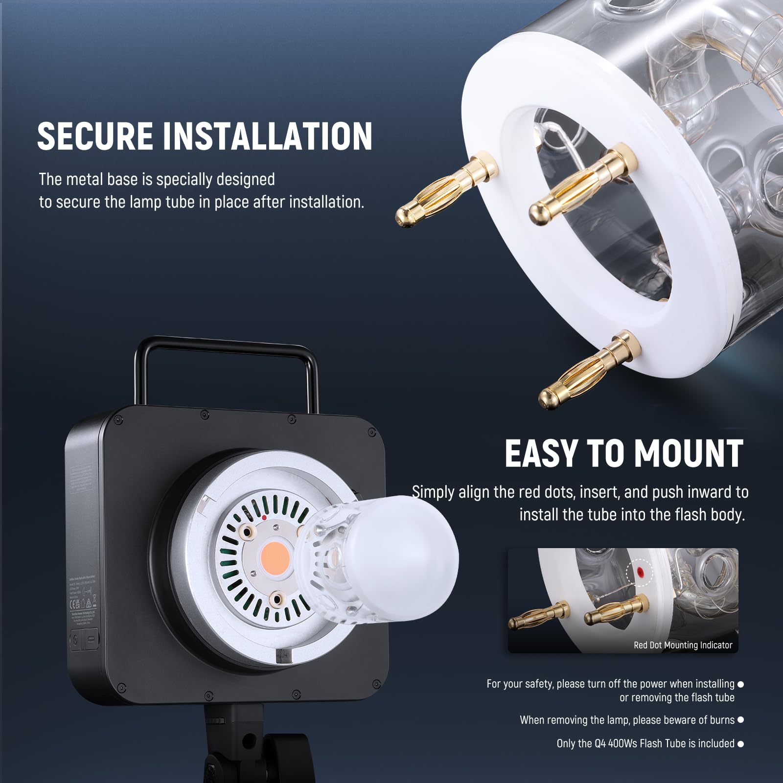 Amazon | NEEWER Q4フラッシュチューブ 400Ws 交換用フラッシュ