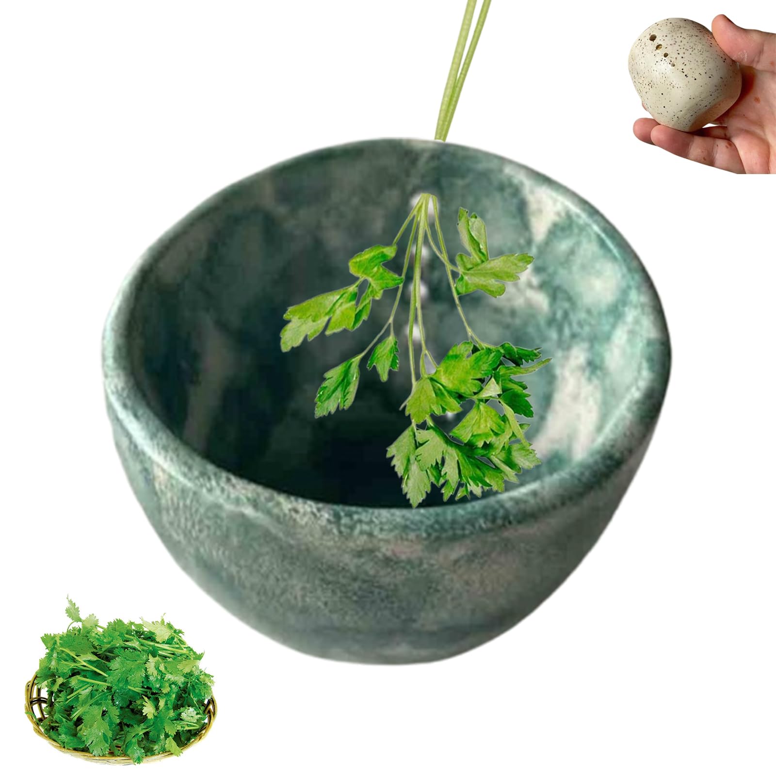 Pottery Plant Stripper Bowl,2025 New Herb Stripper Bowl Ceramic Pottery,handmade Pottery Herb Stripper Bowl,pottery Herb Stripper Cups,ceramic Handmade Small Stripper Bowls,vegetable Stripping Tool