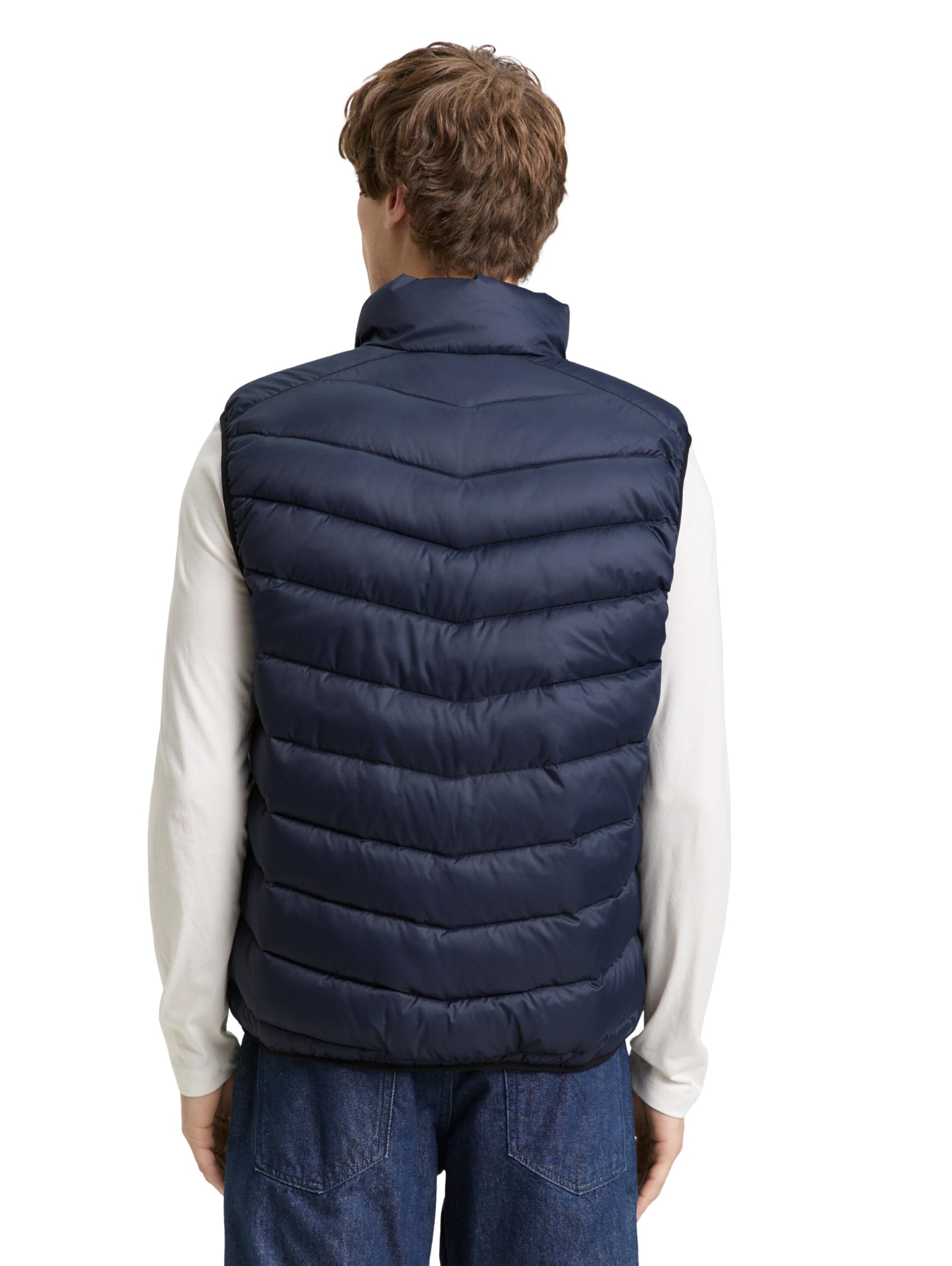 TOM TAILOR Denim Herren Weste mit Stehkragen und Steppung