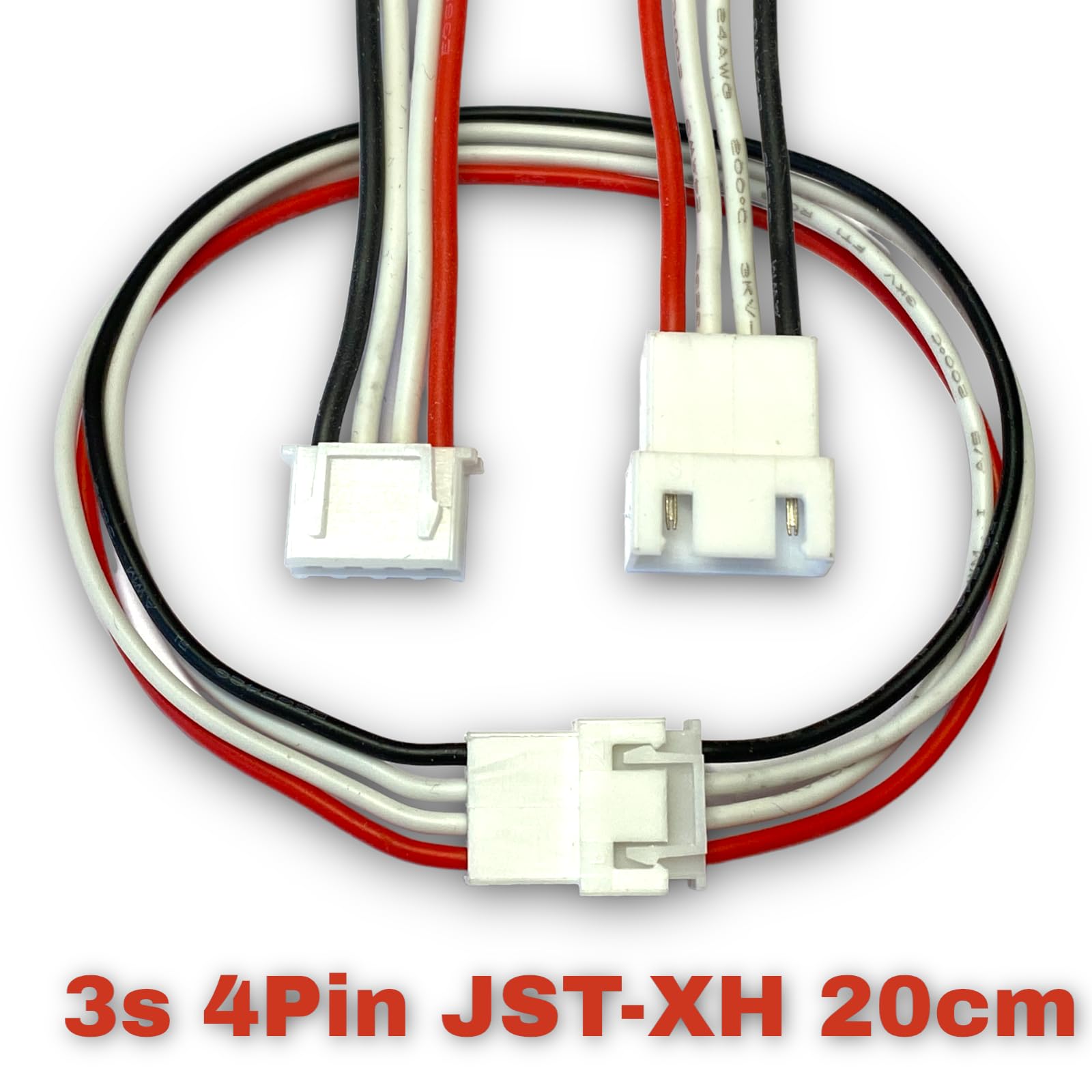 5 Cavi Prolunga Bilanciatore Lipo JST XH 4 Pin 20 Cm Per Batterie 3S In Silicone