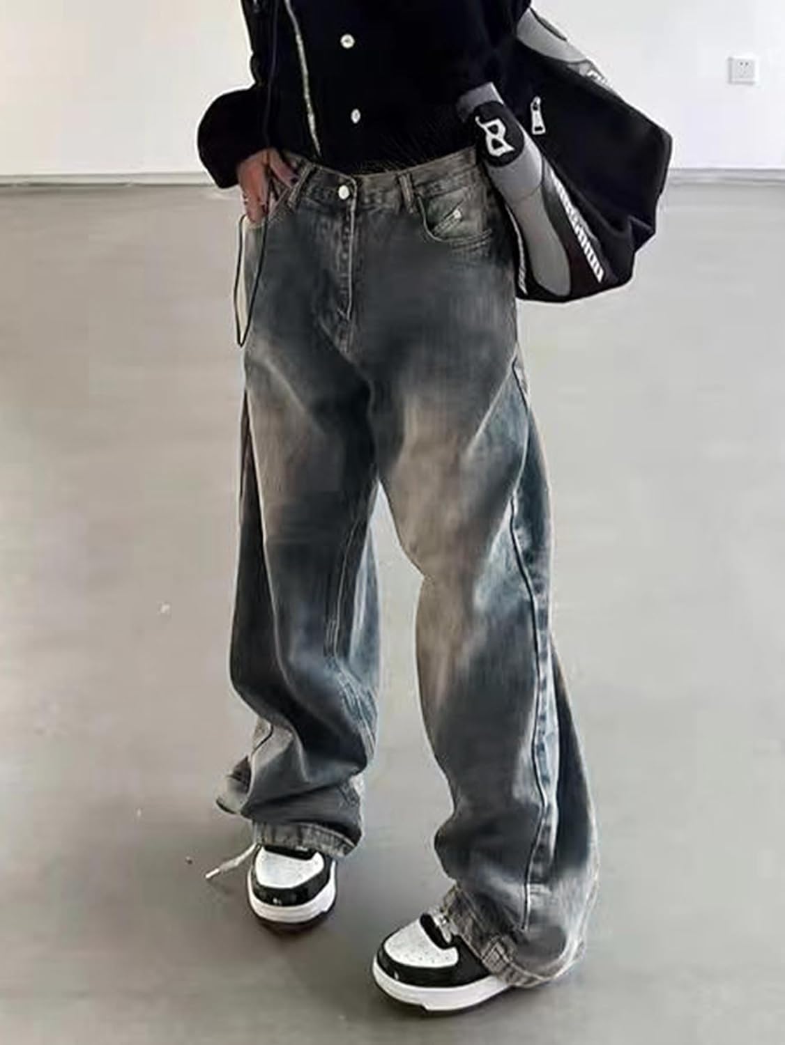 EMMIOL Women Wide Leg Jeans Mid-Low Waist Baggy Jeans Loose Boyfriends Jeans Y2K 90s Denim Pants - Image 3