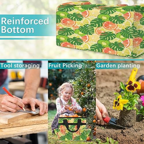 Miniatura 7 de Tropical Fruit Leaves Garden Tool Tote Bag for Women Men Gardening Tool Storage Bags with 10 Pockets Standable Garden Home Tool Kits Organizer for