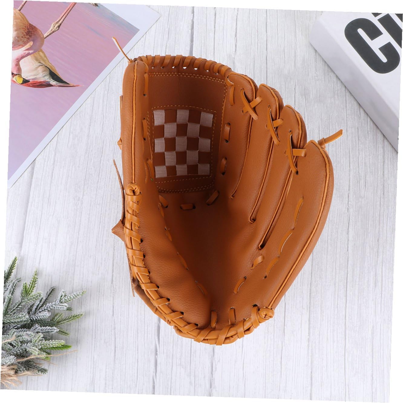 Toddmomy Left Hand Baseball Glove Softball Training Mitt for Outdoor Team Sports Durable Material Binding Strap for Secure Fit Cushioned Palm Pad