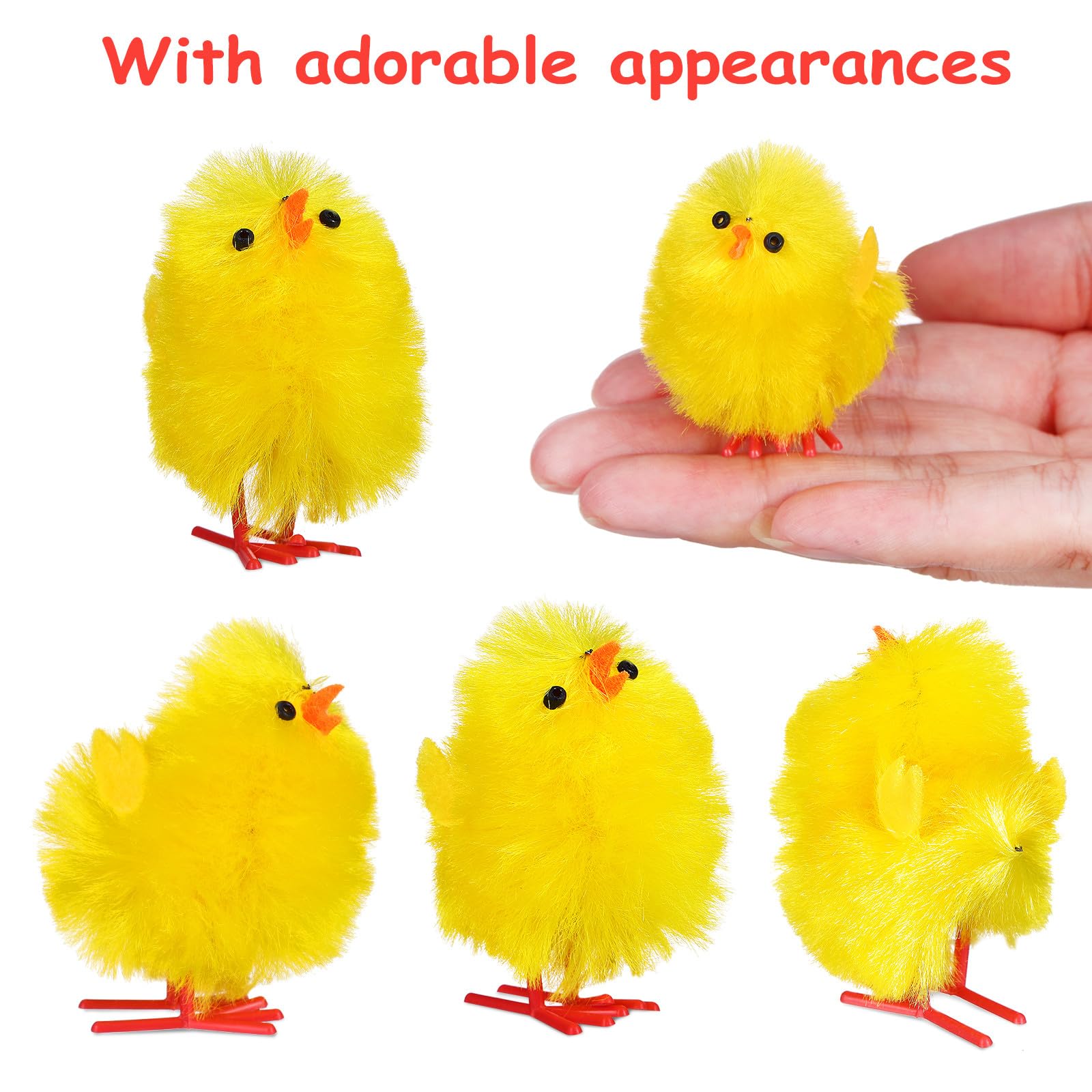 Toyvian 36 Pcs Mini Easter Chicks, 1. 7" Yellow Plush Chicken Figurines - Image 2
