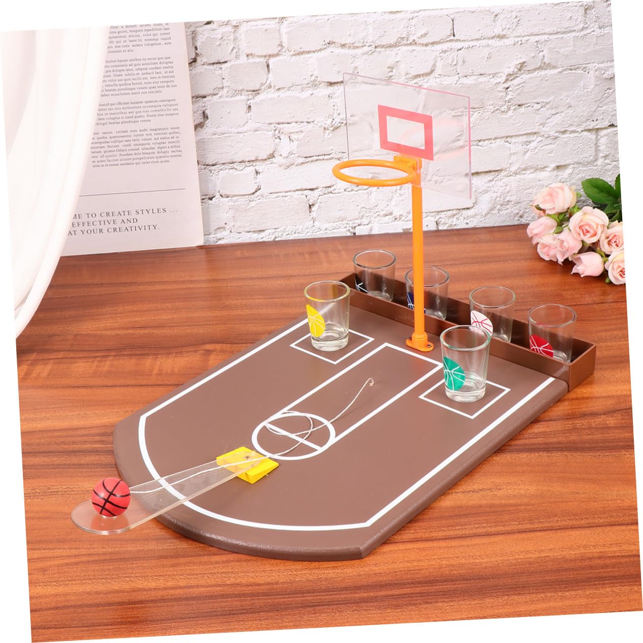 Abaodam Gioco Alcolico da Tavolo Creativo in Acrilico per Feste e Casa, Set , Intrattenimento Bar Facile da Giocare Basket da Tavolo Divertente