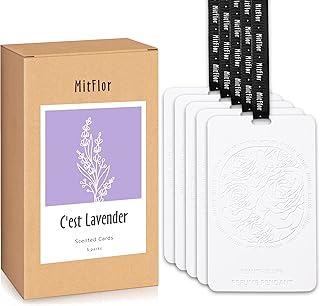 Lavender Sachets for Drawers and Closets, MitFlor Upgraded Closet Freshener, EVA Scented Cards, Waterproof & Long-Lasting, Hanging Home Fragrance Sachets, 5 Packs