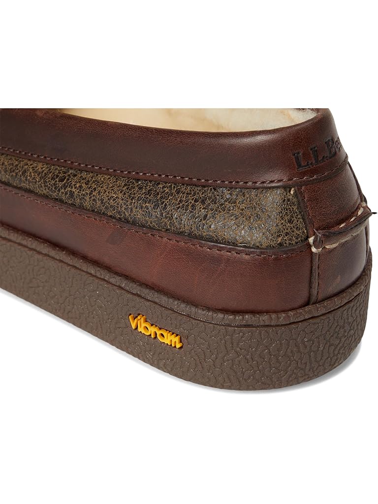Brown L.L.Bean Lodge Moc Vibram Shearling Slippers