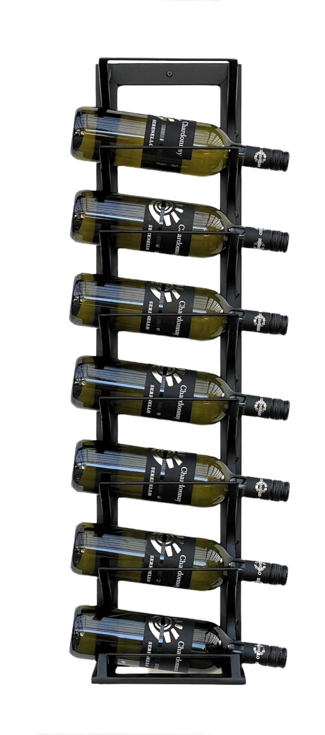 DanDiBo Wijnrek muur metaal zwart 8 flessen smal 96618 design DanDiBo Wijnrek muur metaal zwart 8 flessen smal 96618 design