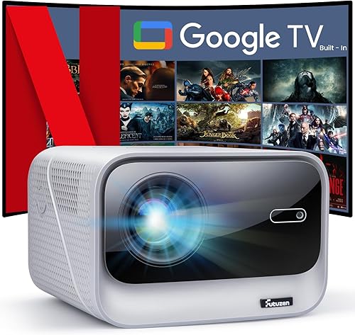 [Google TV oficial] Proyector inteligente 4K compatible con WiFi y Bluetooth, proyector de cine al aire libre con enfoque automático, proyector de