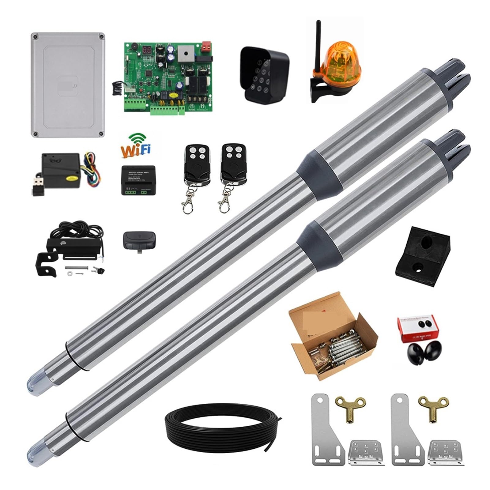 Automatic Door Opening Device Multifunctional Stainless Steel Swing Gate Opener Operator Kits with Optional Accessories Residential, Commercial(T KIT)