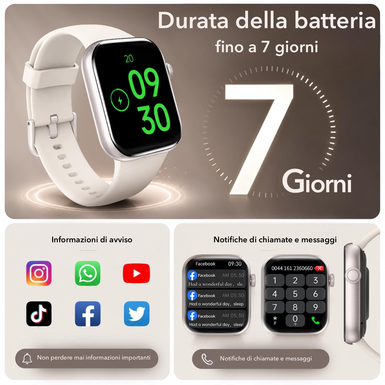 Smartwatch Uomo Donna, 1.85" Orologio Fitness con Chiamate Bluetooth e Notifiche, 140+ Modi Sportivi con Contapassi, SpO2, Cardiofrequenzimetro da Polso, Sonno, IP68 per Android iOS