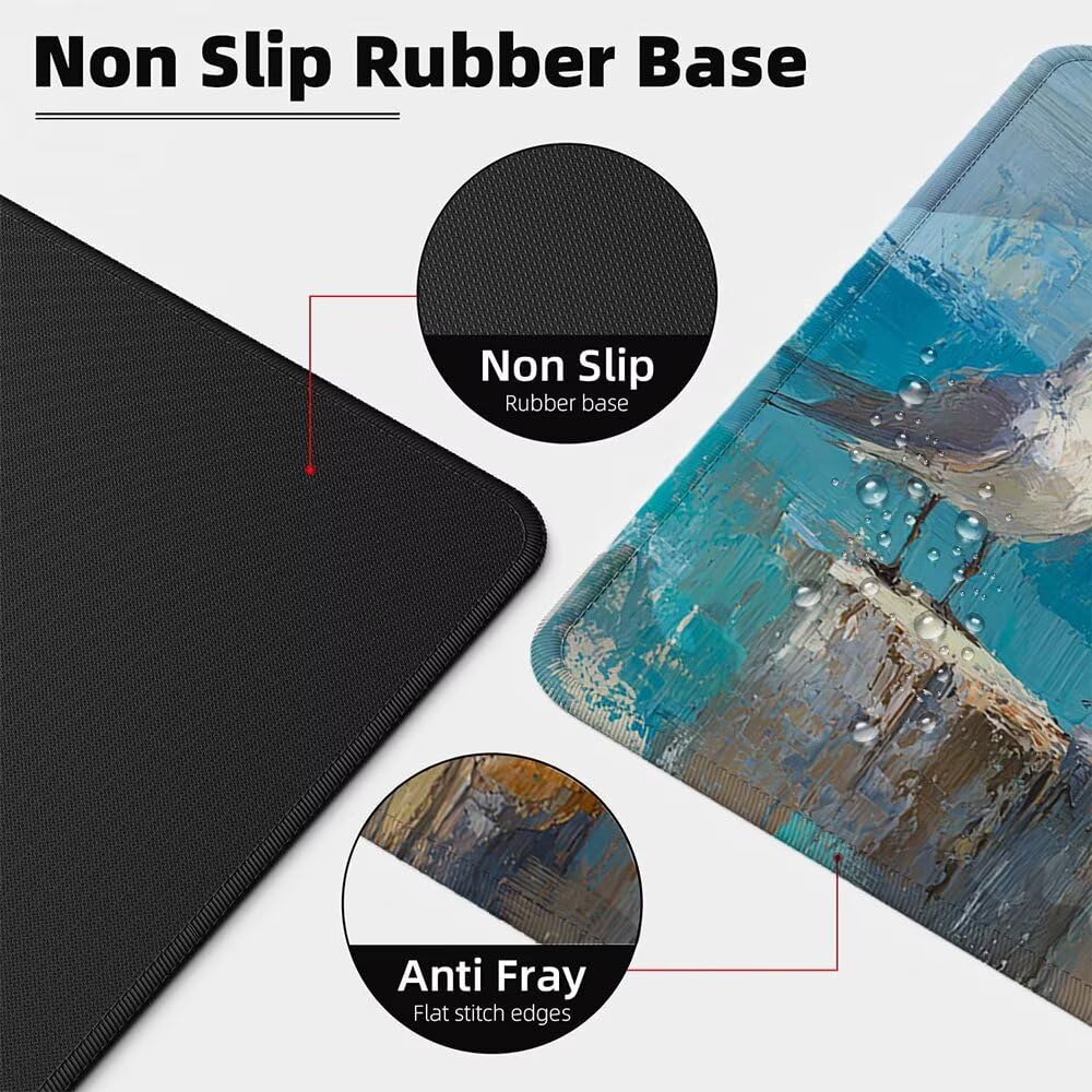 Alfombrilla Ratón XXL 1600x800x3 mm Mouse Pad Grande Gaming Aves Alfombrilla Escritorio,con Base de Goma Tapete Escritorio con Bordes Cosidos, Impermeable Antideslizante Ordenador Desk Mat zj-33