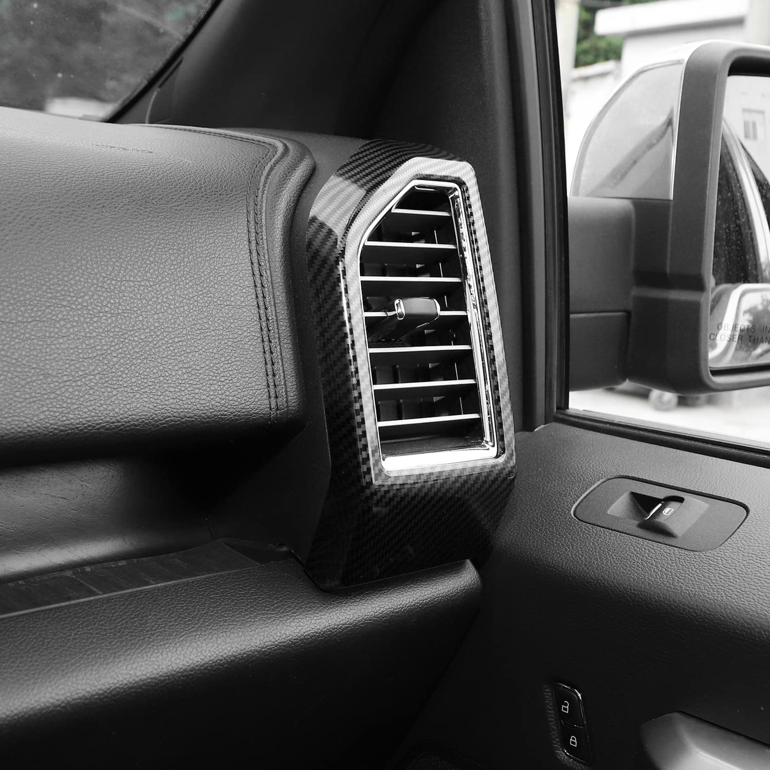 Linskip Dashboard Air Vent Covers Compatible with 2015-2020 Ford F150 & 2017-2022 F250 F350 Super Duty, for 2018-2021 Ford Expedition, Interior Accessories(Carbon Fiber Black)