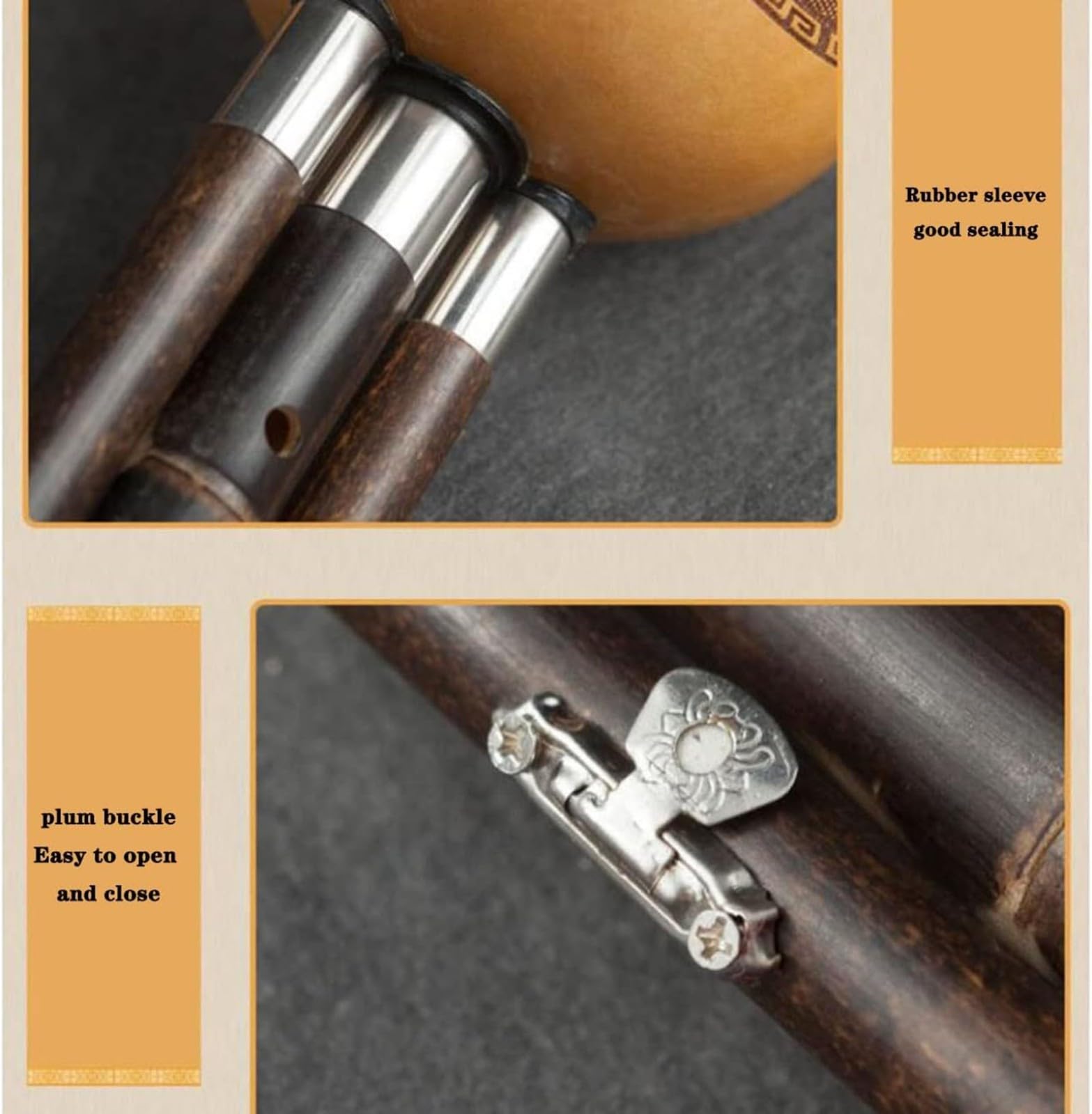 Hulusi bambou chinois Gourd Flute Clé de C avec étui instrument à vent