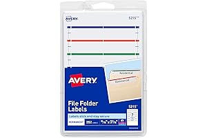 Avery File Folder Labels on 4" x 6" Sheets, Easy Peel, Assorted,...
