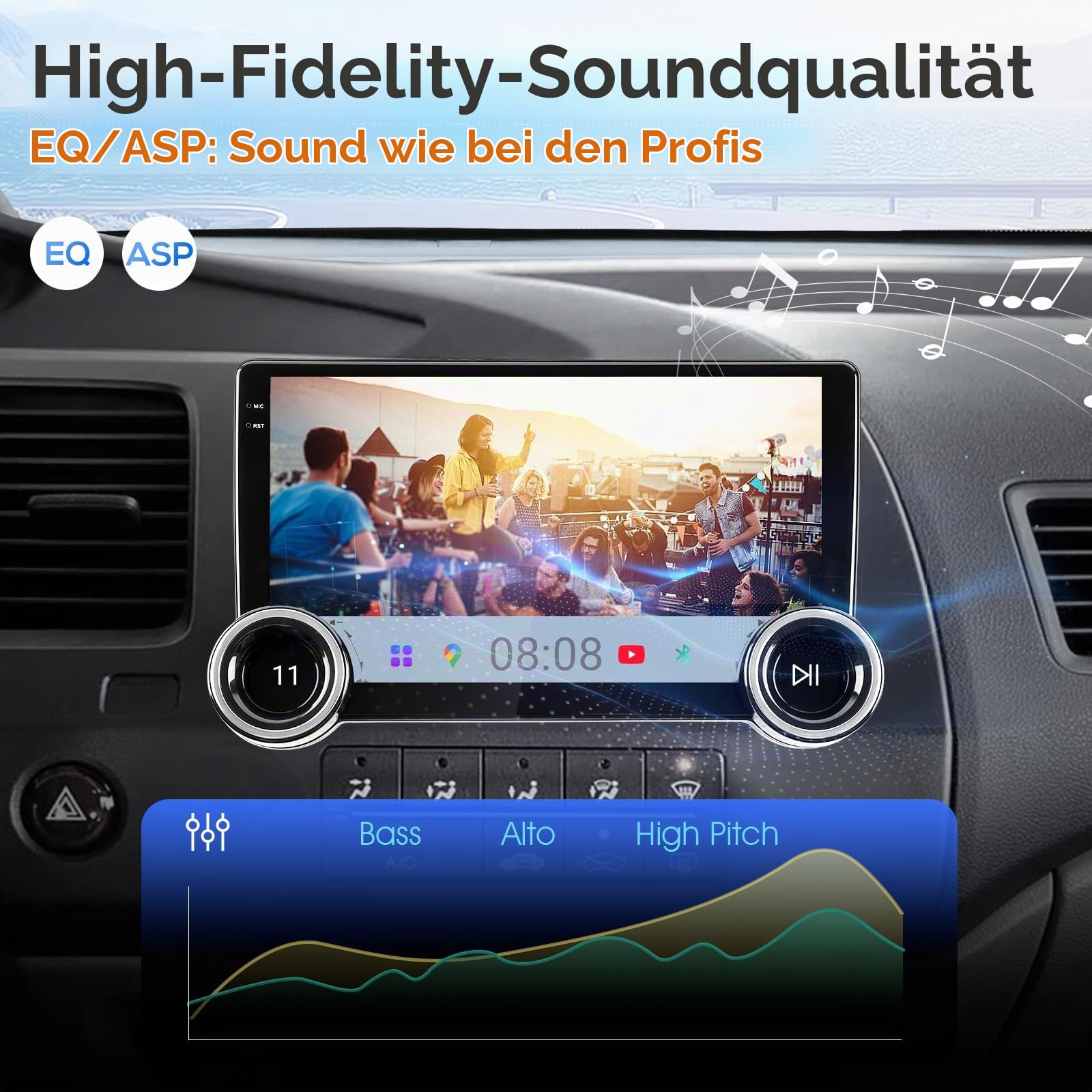 Haudio 10,1-Zoll-Autoradio mit Wireless CarPlay & Android Auto, 2-DIN-Bluetooth-Autoradio mit Rückfahrkamera, Mirror Link, Sprachassistent, AM/RDS/FM, für alle Fahrzeuge mit Doppel-Drehknopf, 2G+64GB