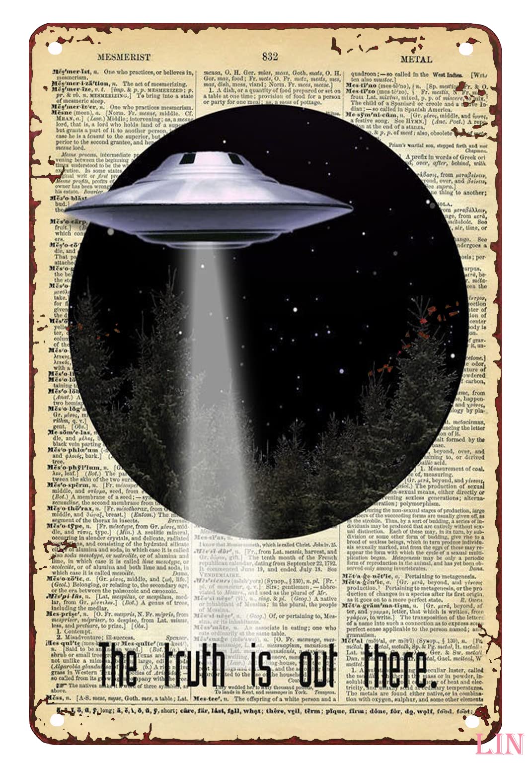 Yunking Vintage Metal Signs Ufo Ufo Aliens The Truth Is Out There Metal Sign Vintage Home Decor Rustic Aluminum Tin Signs Wall Art Metal Poster For Garage Man Cave 8X12 Inch