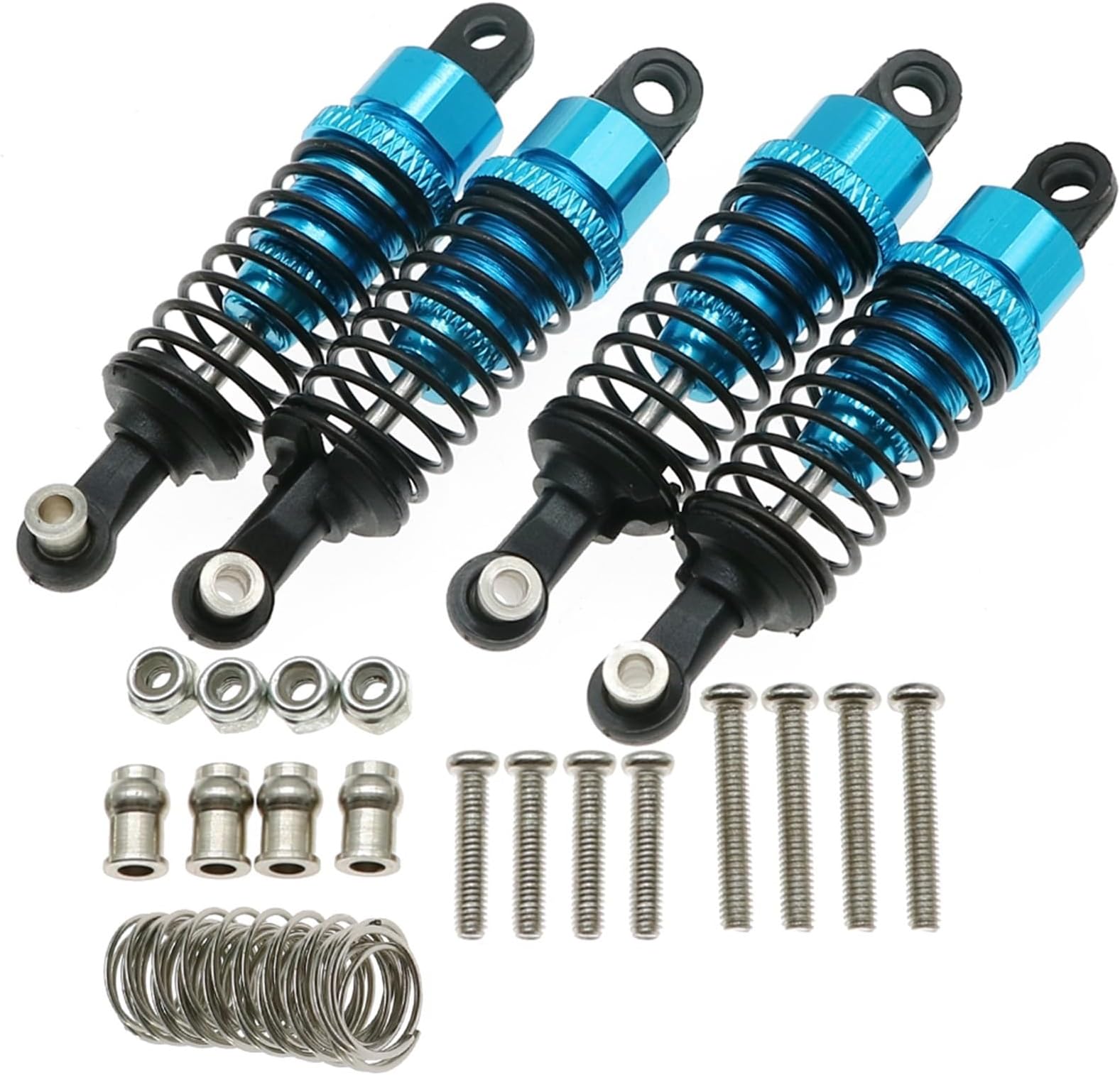 4 Pcs/set X Oil Filled Type Shock Absorber For 1/16 WPL C14 C24 4x4 Pick-up Truck Crawler Hopup Upgrade Parts (Color : Blue)