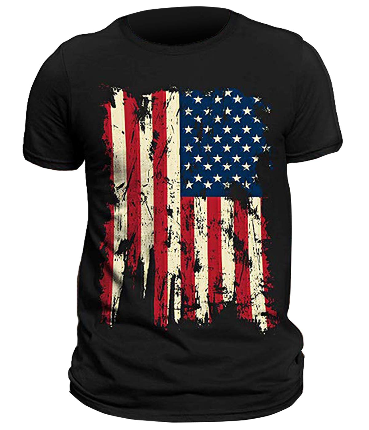Men's American Flag T-Shirts Short Sleeve Tops USA Flag Shirt Casual 4th of July Day Patriotic Shirts