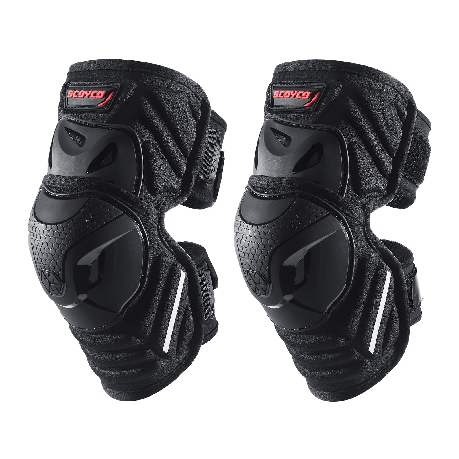Motocycle Knee Shin Pads for Adults - CE Level 1 Adjustable Motocross Knee Guards with TPU Protective & Dynamic Flex Racing Gear