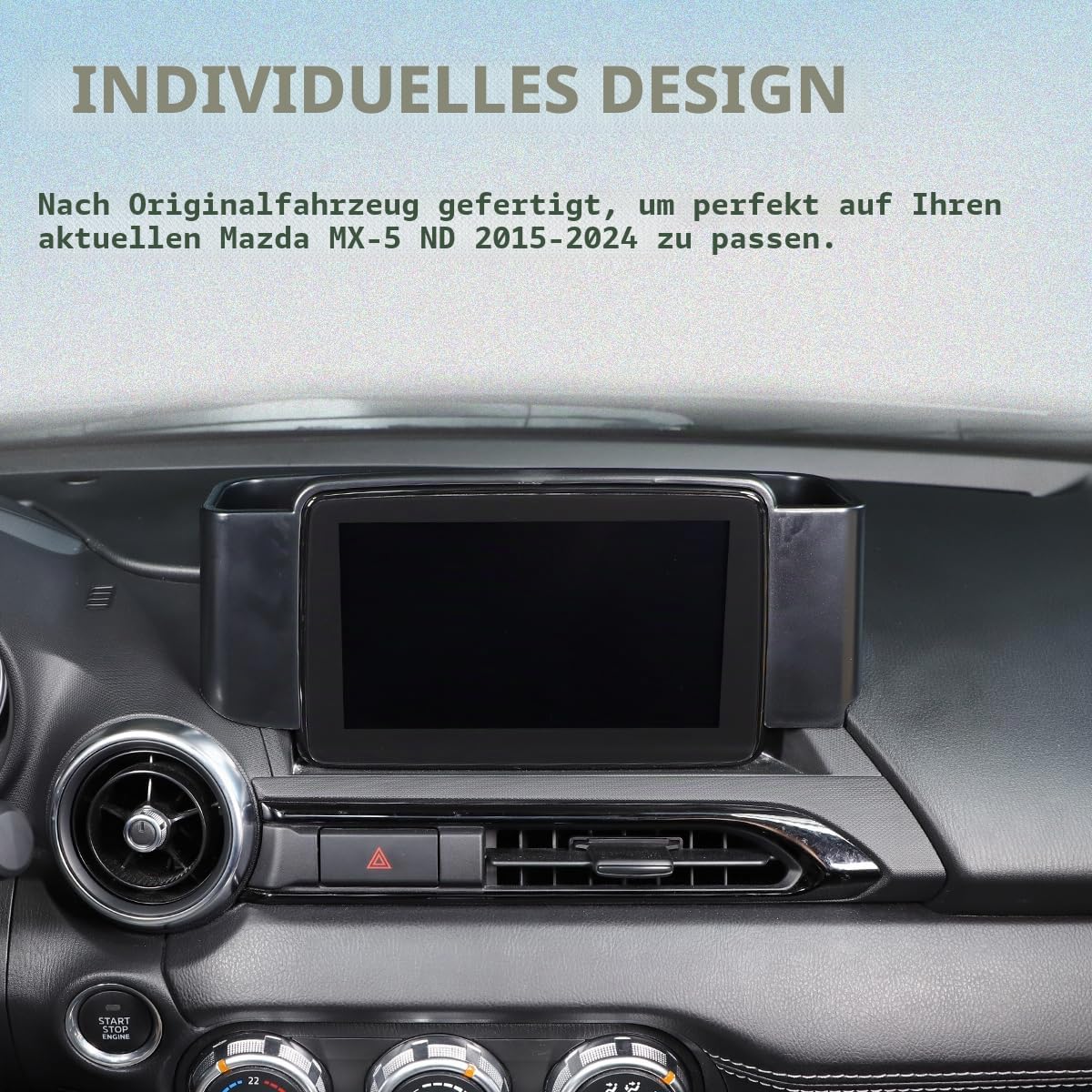 ABS Auto Mittelkonsole Einsatz Organizer Ablageschale für M@zda MX-5 ND 2015–2023 Navigationsbildschirm hinten Ablageschale Organizer Zubehör