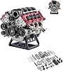 Cison V8 Engine Kit, Cison Engine, Mini Engine Build Kit, Cison V8 Engine Model Kit That Runs, Real Working Mini V8 Engine for Ax90104 Scx10ⅱ Capra Vs4-10 Pro Ultra Model Car 1Pcs