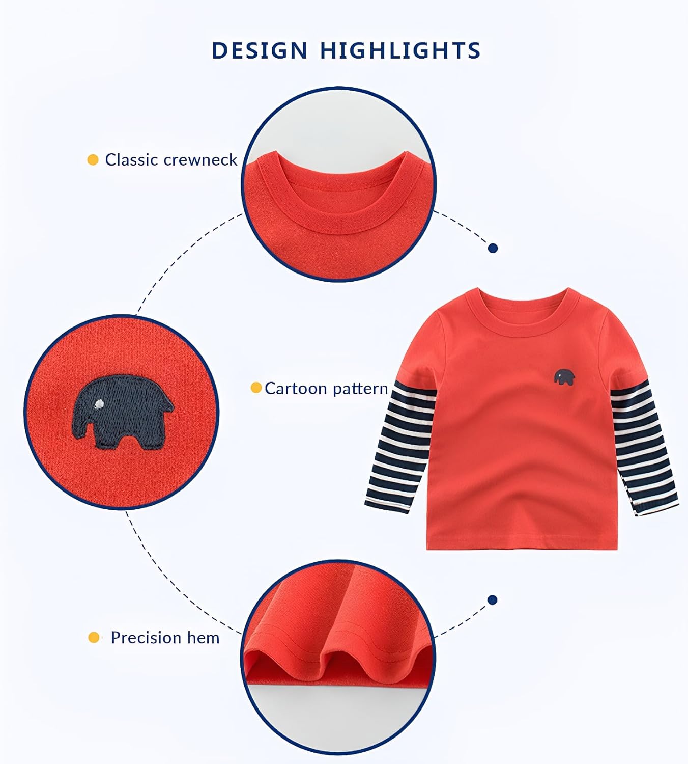 Toddler Boys Girls Long Sleeve T-Shirt Cotton Crewneck Casual Shirts 3 Pack Kids Fashion Graphic Tops 2-9Y - Image 4