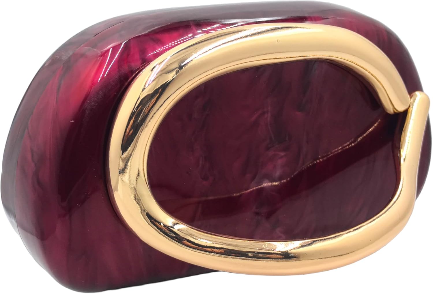 Boutique De FGG Mini Acrylic Clutch Purses for Women Formal,Hardcase Marble Evening Bag,Trendy Metal Handle Shoulder Handbag - Image 7