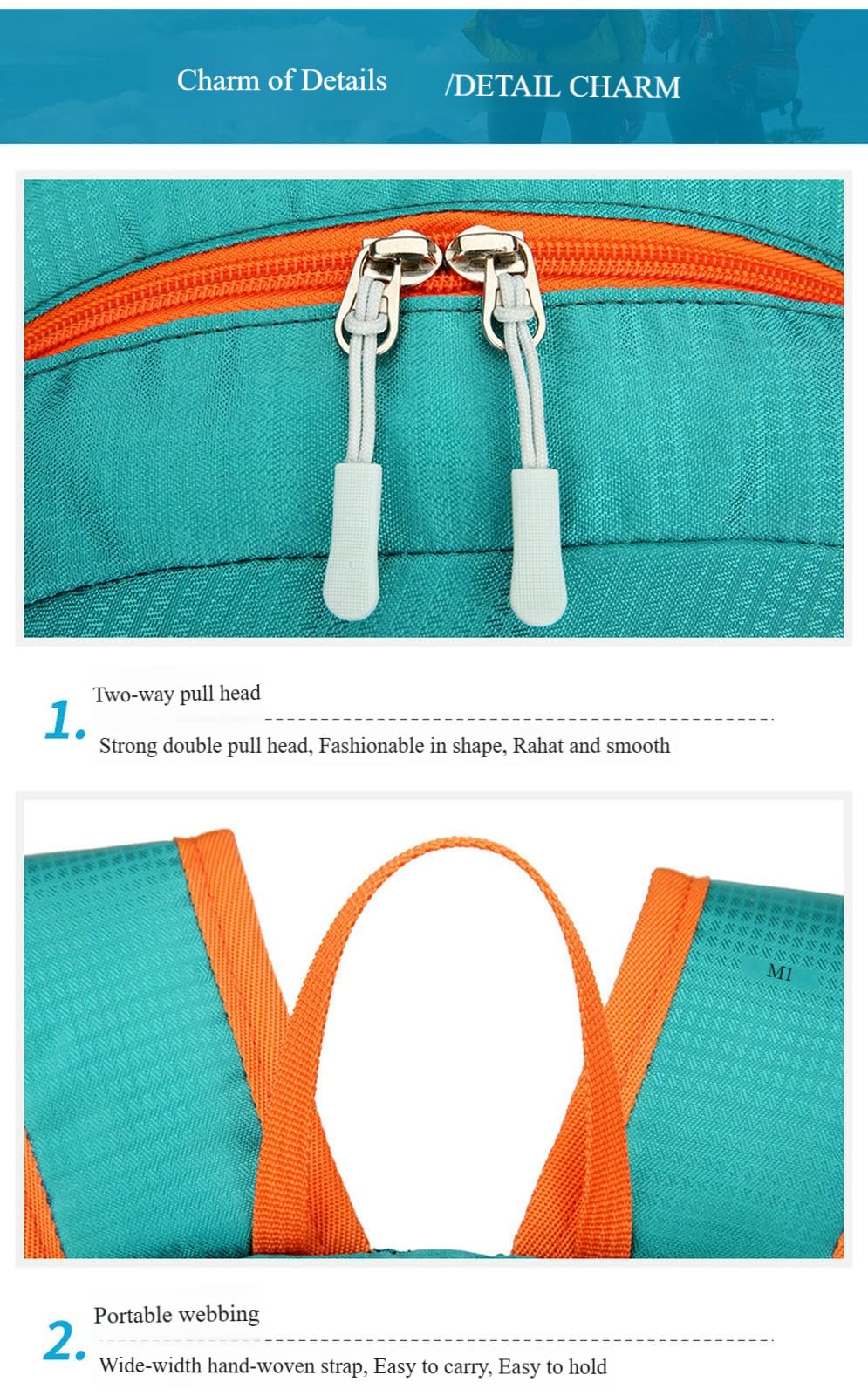 Zaino Pieghevole, Borsa Alpinistica, Sportiva di Viaggio, Grande capacità E Leggero-Blu Chiaro
