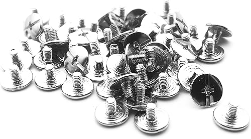 Miniatura 5 de Shuokecrafts 50 juegos de remaches de metal a presión, tornillos Chicago, kit surtido de remaches de uñas ranurados de cabeza cruzada, botón Chicago