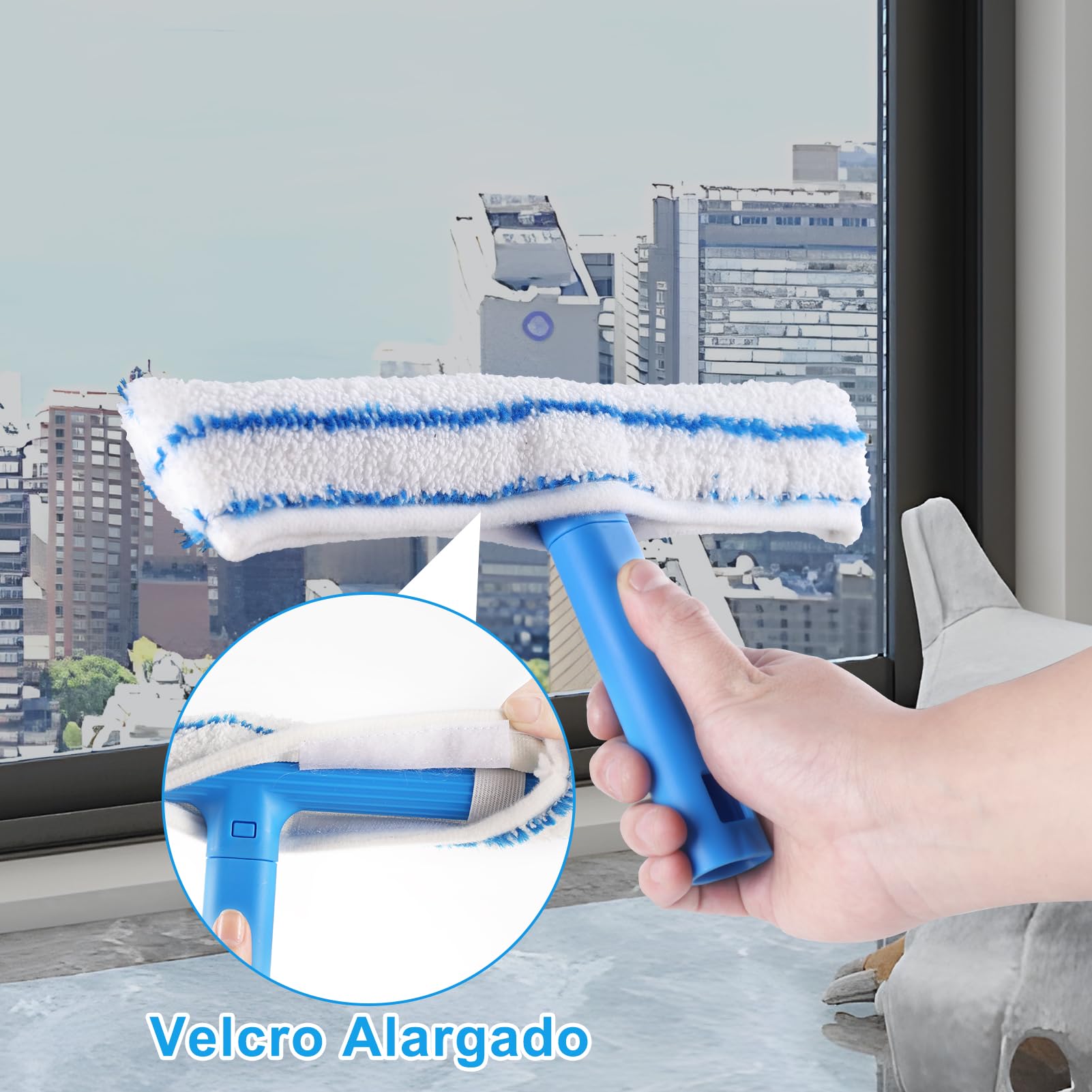 Mitclear Combo de Limpieza de Ventanas(30cm), Limpiacristales de Silicona y Limpiaparabrisas de Microfibra, Limpiador de Ventanas Profesional para Baño, Ducha, Coche, Espejo