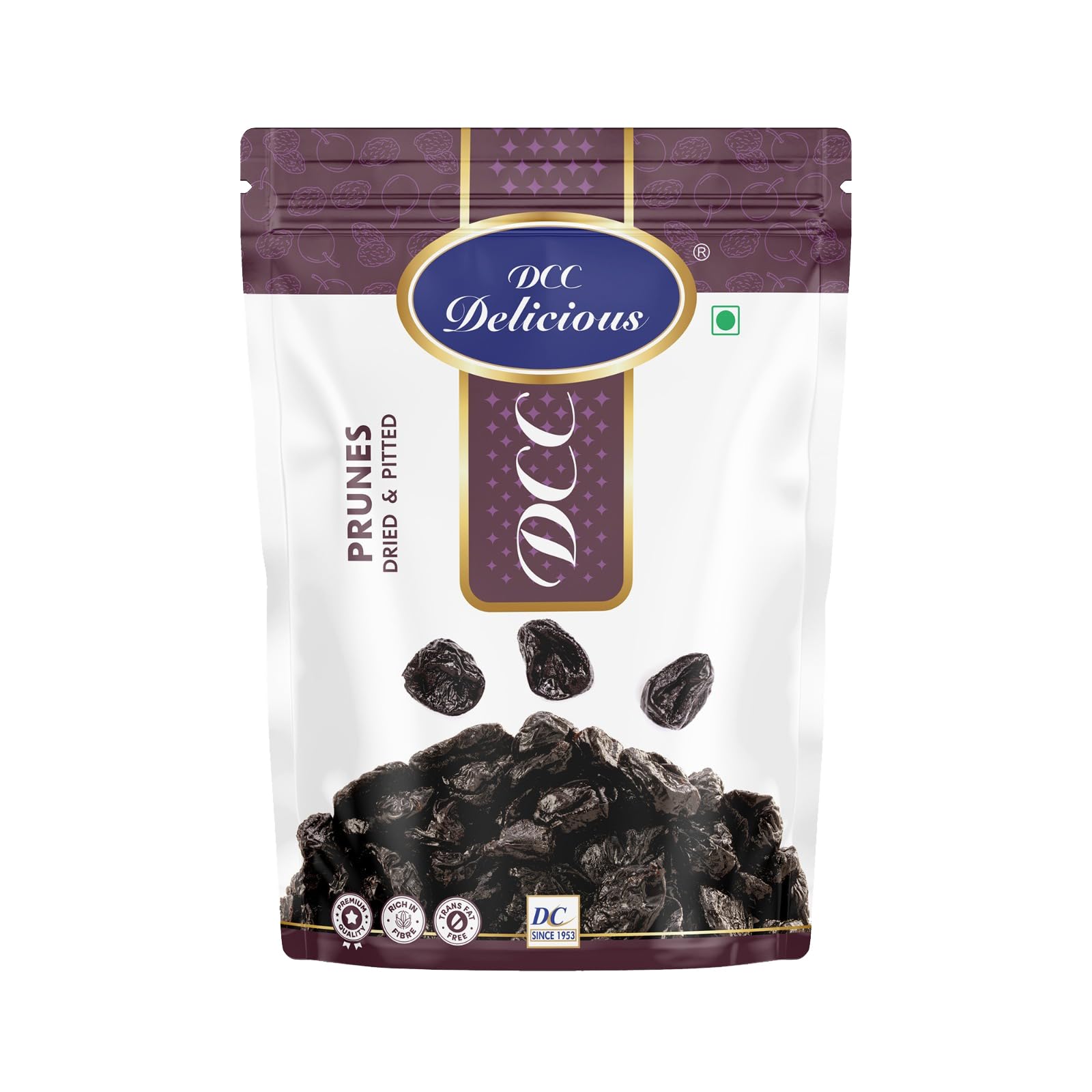 DCC DELICIOUS Dried & Pitted Prunes 200G | Sun-dried plums | Healthy Digestive Support | Alubukhara | 200 Grams Dry Fruit