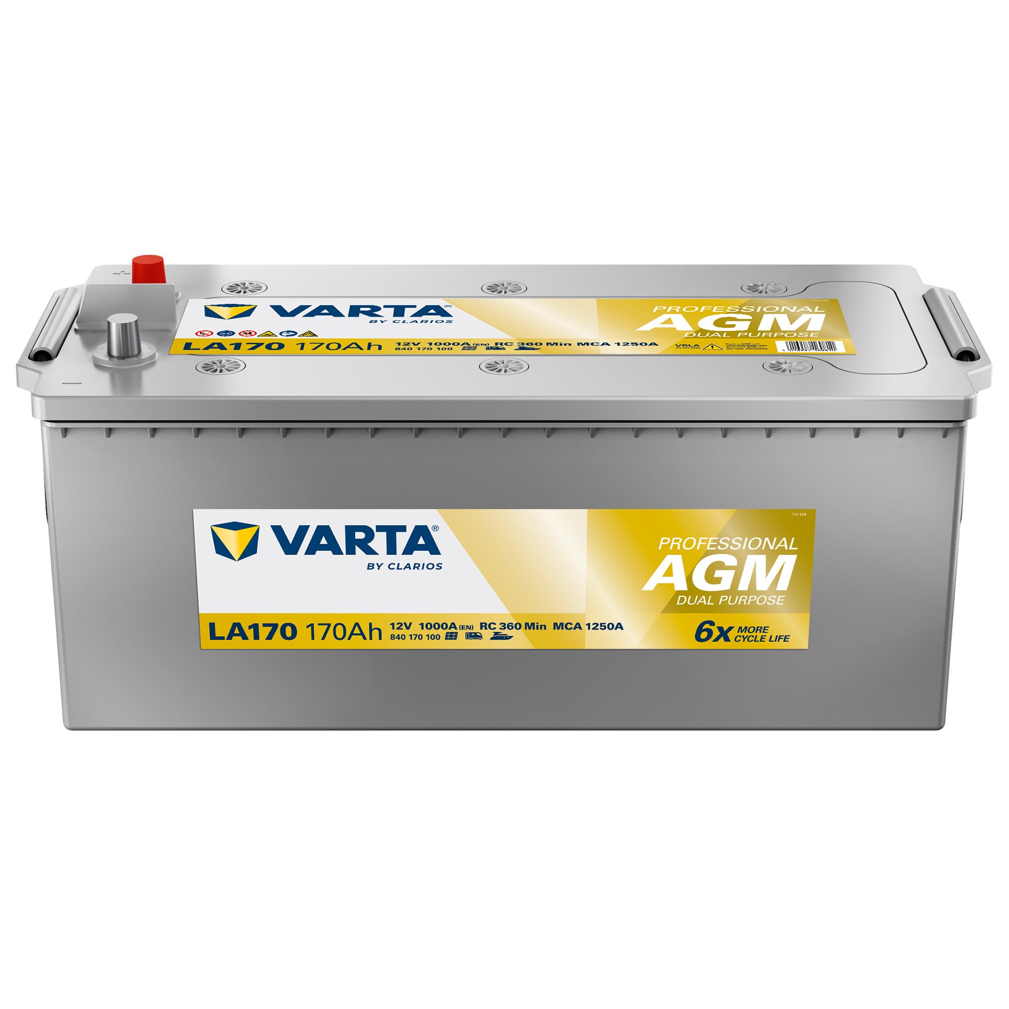 Batterie VARTA Professional AGM Dual Purpose LA60-12V 60Ah 680A - 840060068 - Pour camping-cars, caravanes et bateaux à forte demande énergétique.