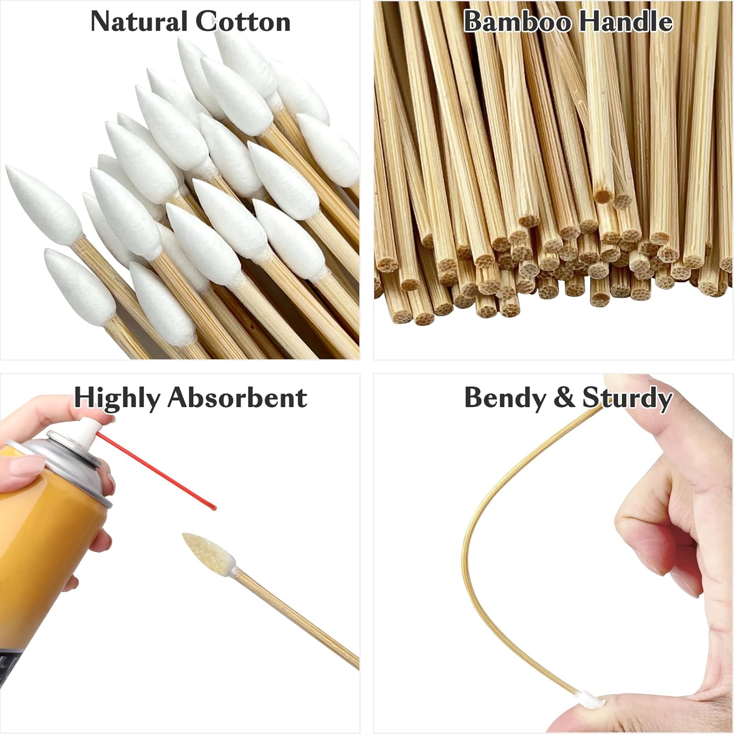 600/500/400 PCS Gun Cleaning Swabs - 6" Lint-Free Long Cotton Swabs Bamboo Handle, Precision Firearm Maintenance Kit Electronics Instruments, Professional Supplies with Reusable Storage Case thumbnail