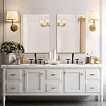 Mirrorons Miroir mural, 20" x 28" Miroir Vanity, Miroir de salle de bains rectangle, Miroirs pour la chambre à coucher de salle d'eau murale, Miroir sans cadre avec bord poli, Pendules horizontales & Vertical