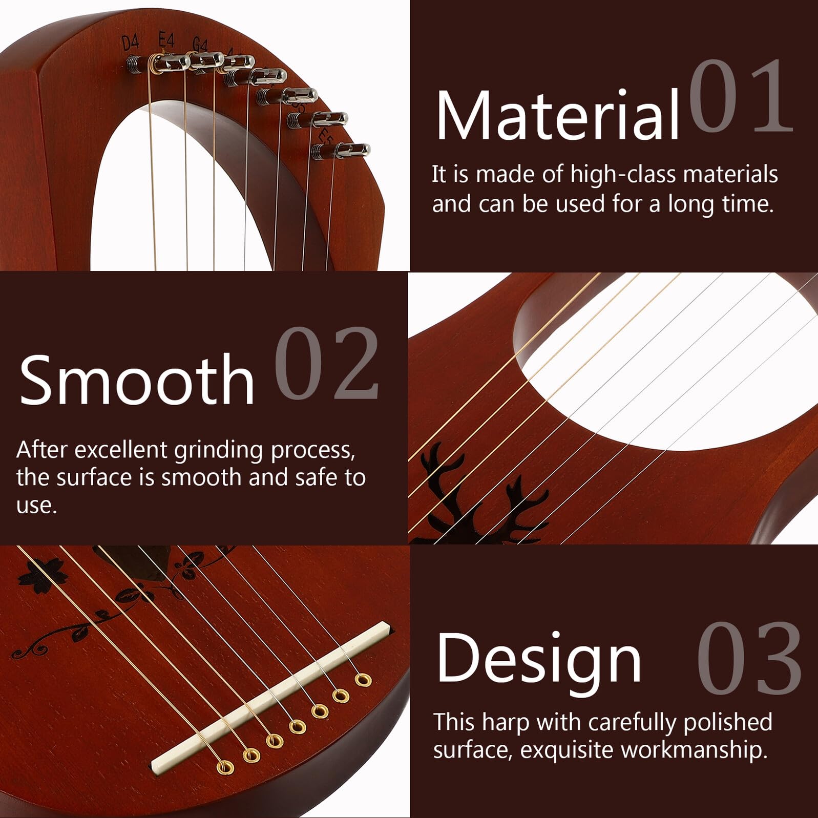 Instrumenty Harfowe Dla Dorosłych Harfa Z Kluczem Do Strojenia Stara Lira Harfa W Stylu Początkującego Instrument Strunowy