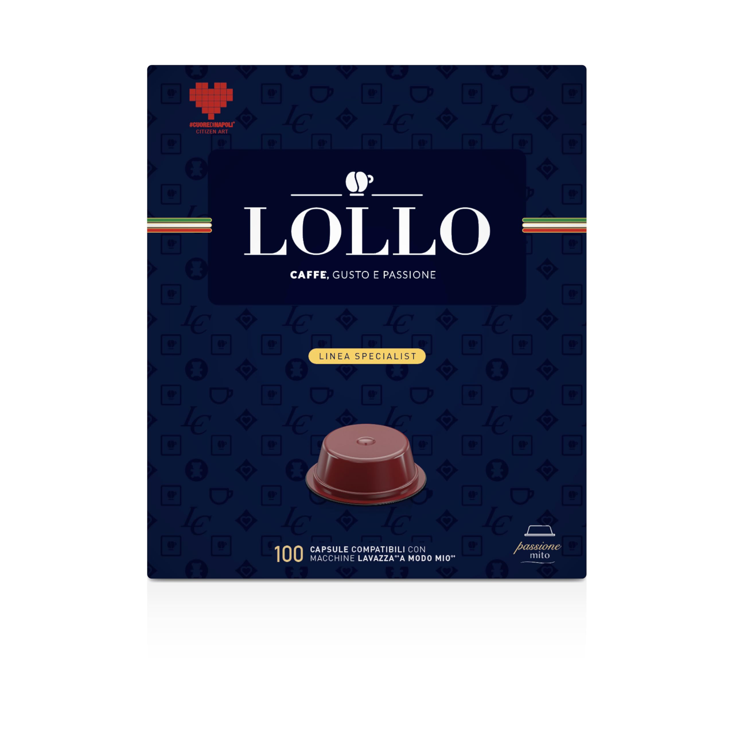 Lollo Caffè PassioneMio* Caja de cápsulas 400 negro mezcla