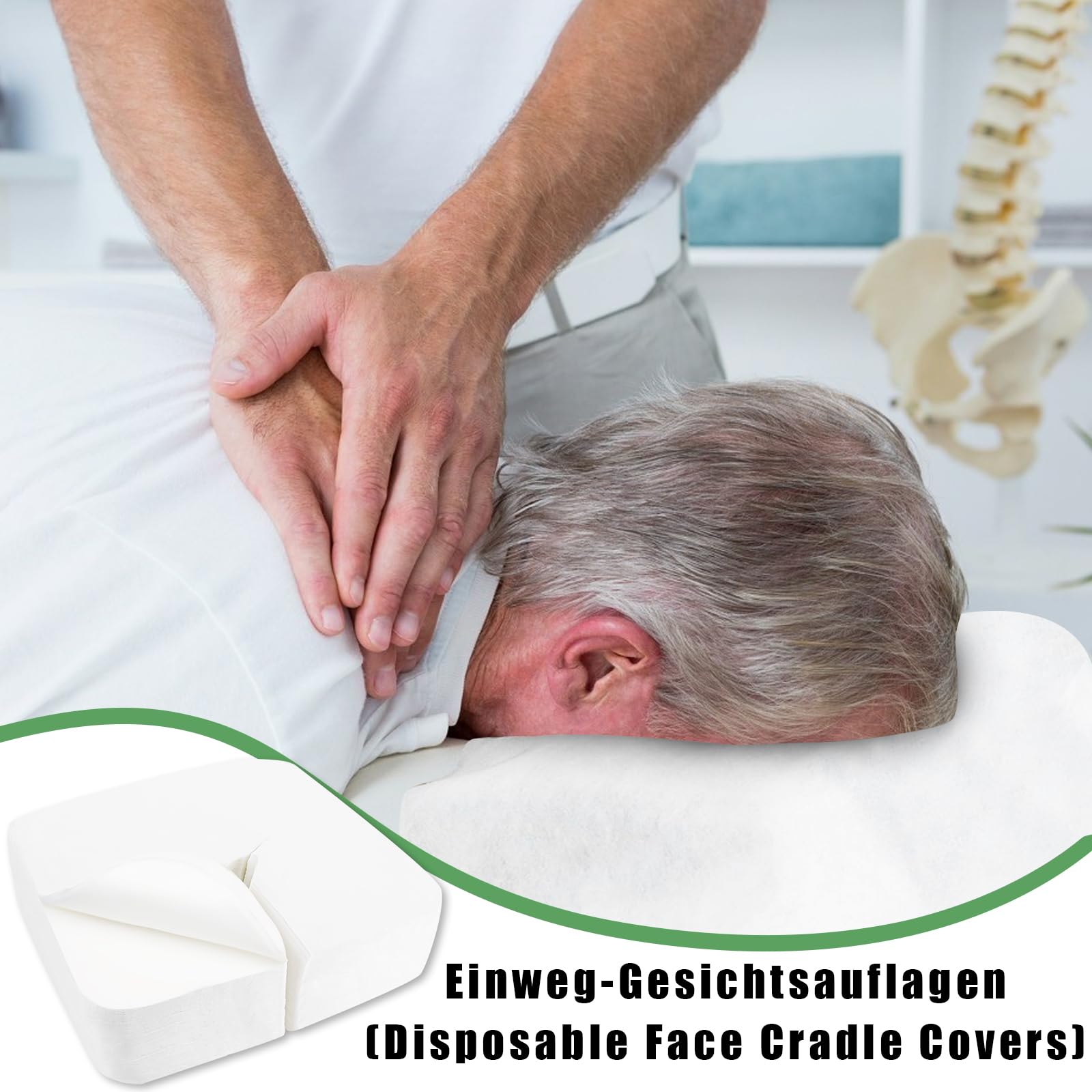 500 Stück Einweg Gesichtskissen für Massageliege 30x40cm, Nasenschlitztücher Massageliege Waschbar, Einweg Massage Kopfstütze, Massagekissen Kopf Loch für Kopfstützen Bei Massagetischen
