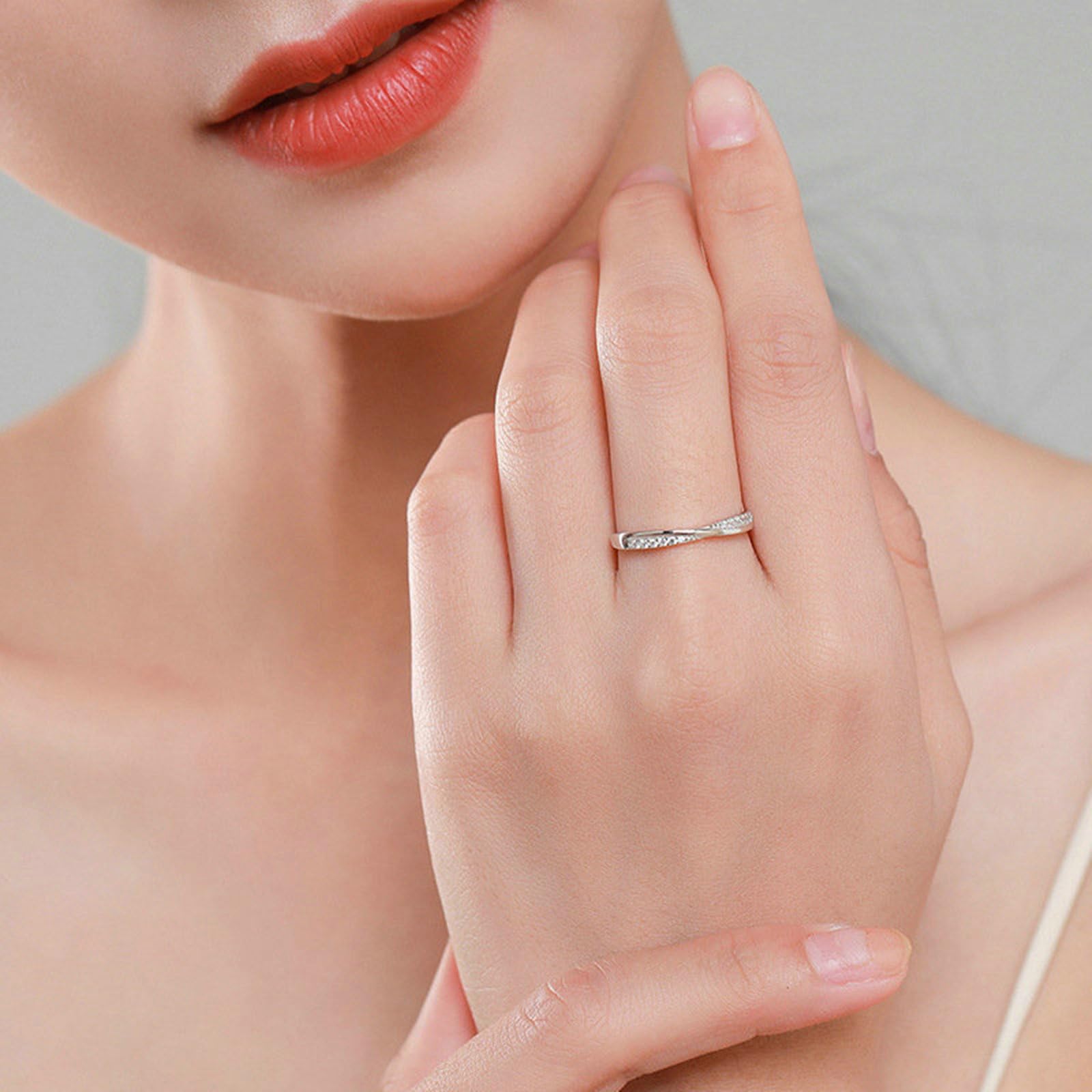 Złote obrączki ślubne dla kobiet, wyhodowany laboratoryjnie diament krzyżyk pierścionek zaręczynowy 18K 750, rozmiar 47 (15,0)-65 (20,7)