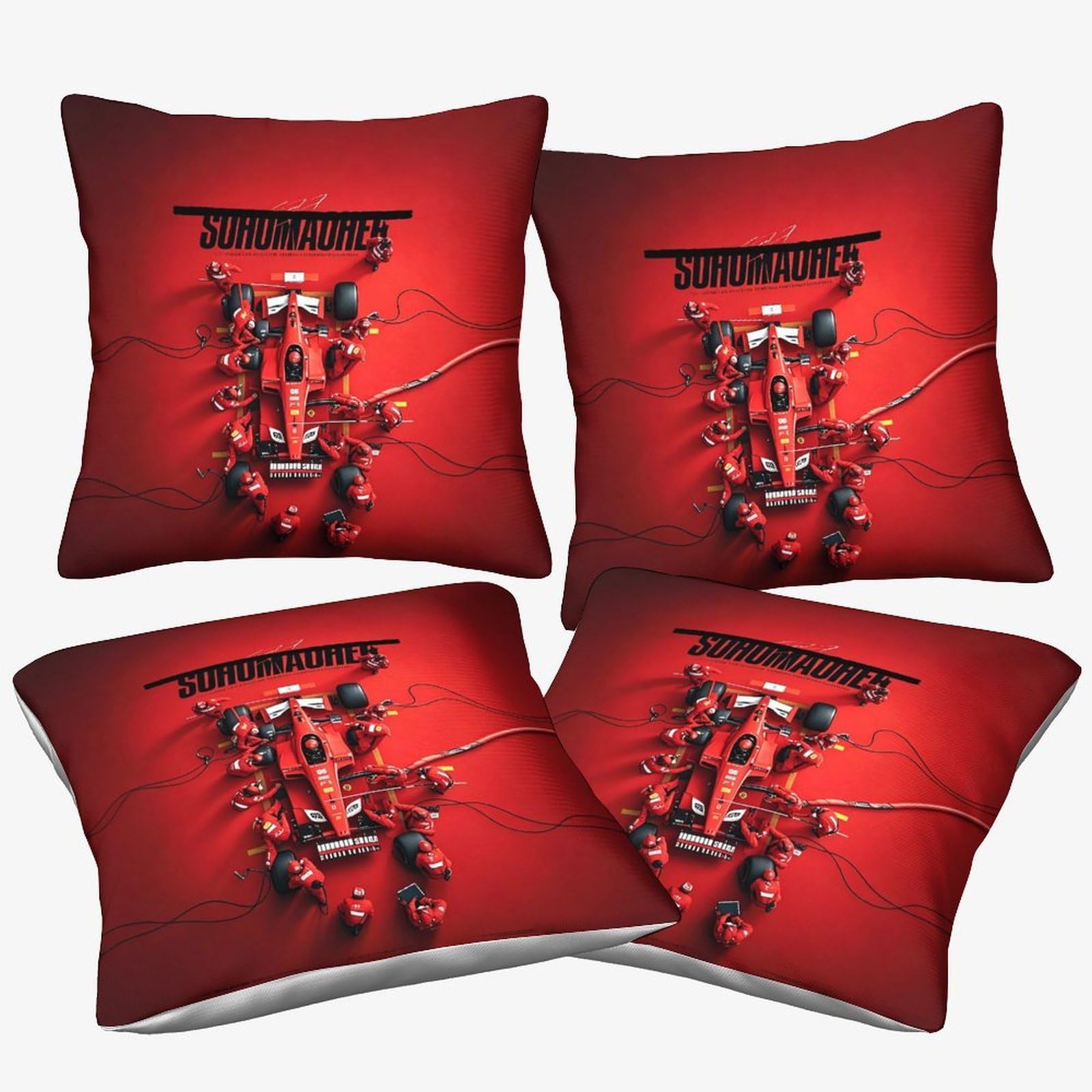 Xiaopangxy Formulaa Racing-6 Luxury Microfiber Square Throw Pillow Cases Formulaa Racing With Invisible Zipper, 50X50cm, 4 Pcs Decorative Throw Pillowcases With Pit Stop, For Livingroom Sofa Bedroom