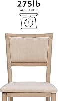 Vista 11 de Linon Keira Sillas plegables de madera rústica natural con asiento y respaldo acolchados en beige – Conjunto de 2