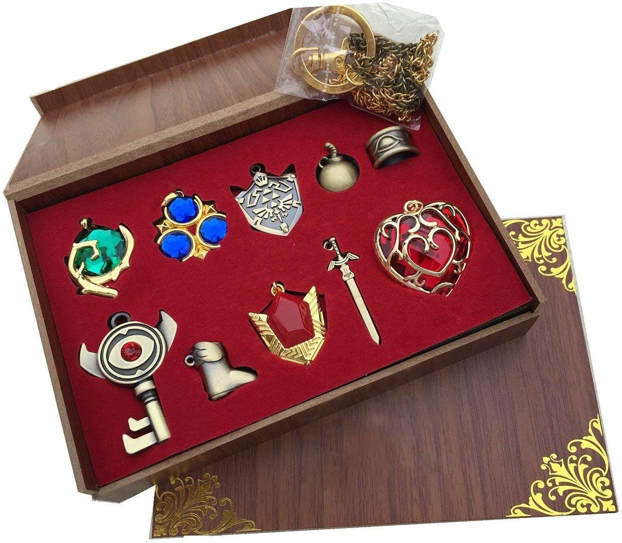 Vineen The Legend of Zelda Keychain Necklace Pendant Key Set Collection Gift Box